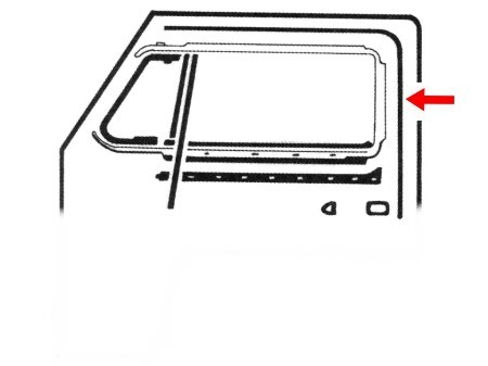 Canal de vitre en forme de "U" pour kit 1 vitre