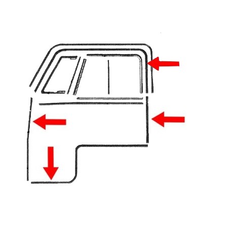 Joint de porte avant gauche/droite (paire)