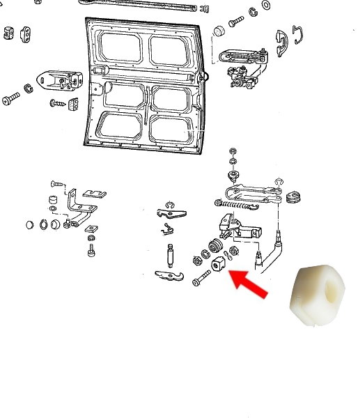 Guide nylon de porte coulissante T2 68-