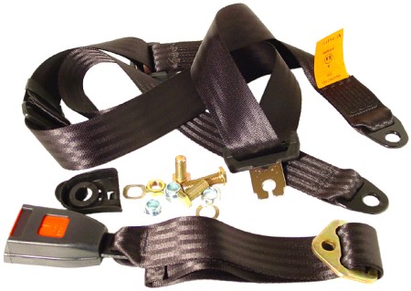 Ceinture ventrale 2 points poussoir chromé longueur 190