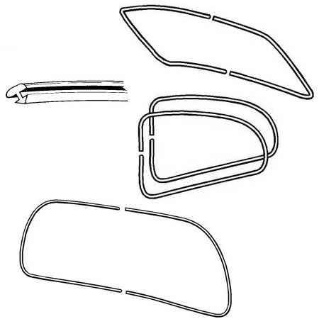 Set de moulure de vitre en plastique chromé 08/7112/77