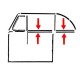 2 lèche-vitres avant/arrière intérieur/extérieur gauche/droite