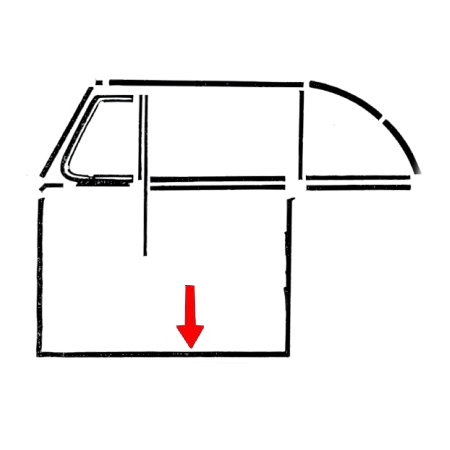 JOINT DE PORTE GAUCHE CABRIOLET 65-79 (QUALITE ALLEMANDE)