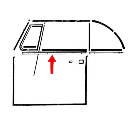 Lèche-vitre extérieur avant gauche complet avec baguette chromée (Qualité allema