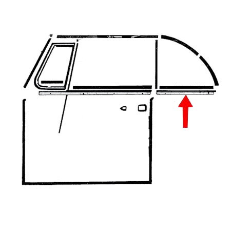 Lèche-vitre extérieur arrière gauche avec baguette chromée (Qualité allemande)