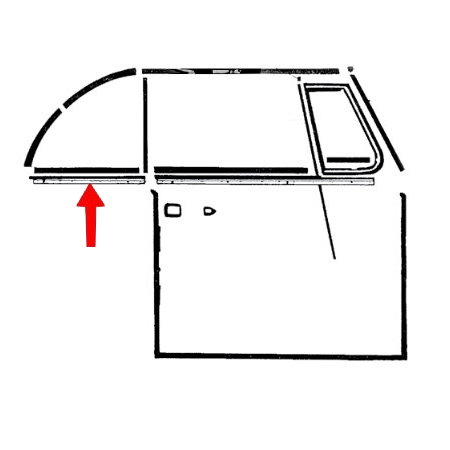Lèche-vitre extérieur arrière droit avec baguette chromée (Qualité allemande)