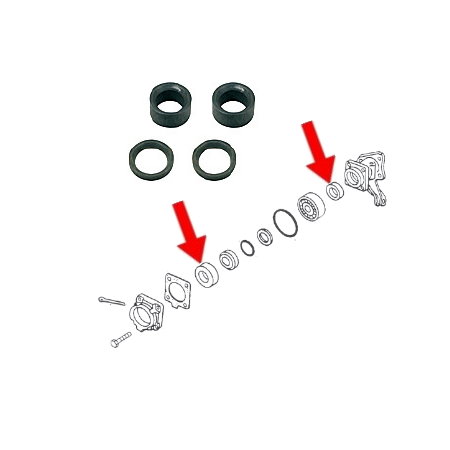 kit de 4 entretoises de roulements pour un véhicule à trompettes