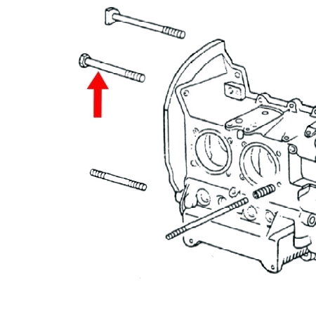 Boulon fixation moteur côté fourchette d'embrayage sur T1