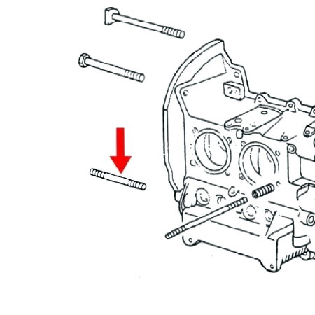 Goujon de fixation moteur inférieur sur Type 1 M10x80mm (1)