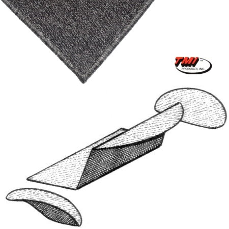 Kit moquette de coffre arrière grise cabriolet  56-72