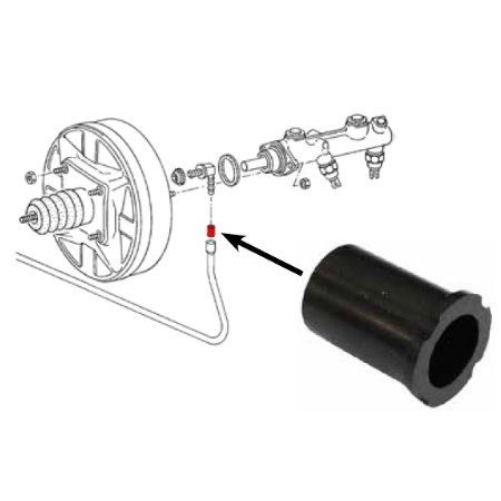 Joint bague sur le tuyau de dépression du servo frein, T2, ‘74-’79 + T3