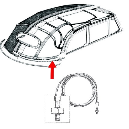 Câble de tension arrière cox cabriolet 8/67-