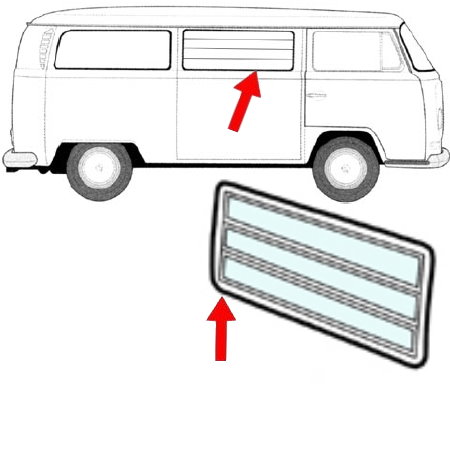 Joint de vitre latérale Westfalia Type2 68-79