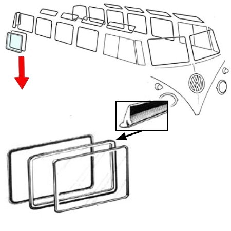 Joint extérieur, pop-out, de vitre latérale, par pièce