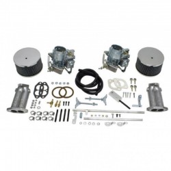 KIT DOUBLES CARBURATEURS EMPI 40MM TYPE KADRON AVEC TRINGLERIE À PIVOT CENTRAL POUR MOTEUR T1